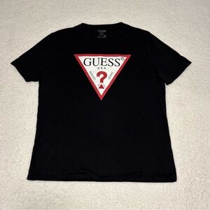 Guess Men Black Graphic Logo Short Sleeve T-shirt